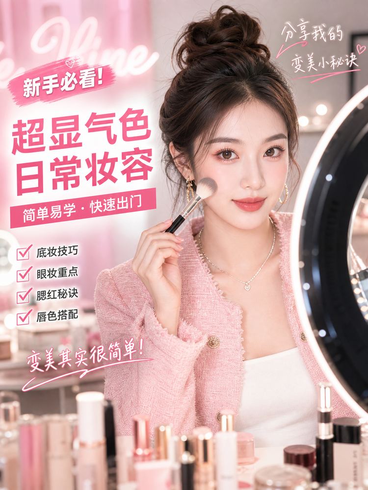 国产视频美妆视频教程-超显气色日常妆容
